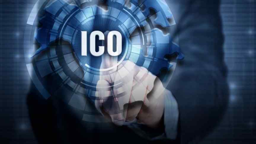finger touching sphere with ICO written in white