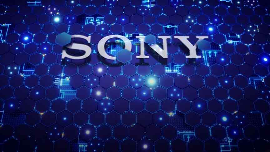 Sony name on blue background