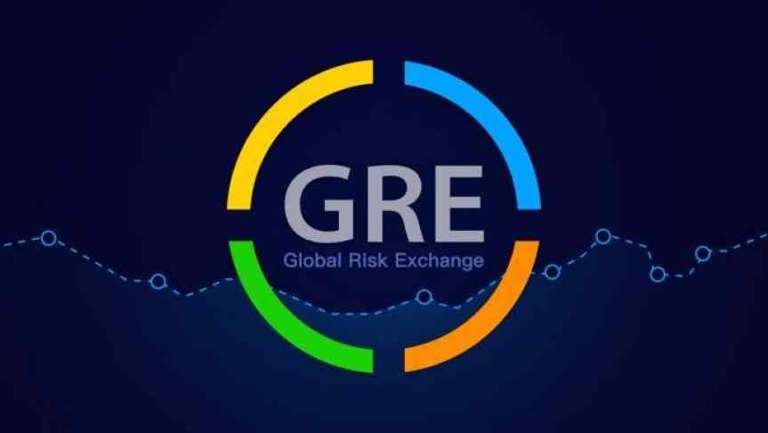 GRE logo on a blue background