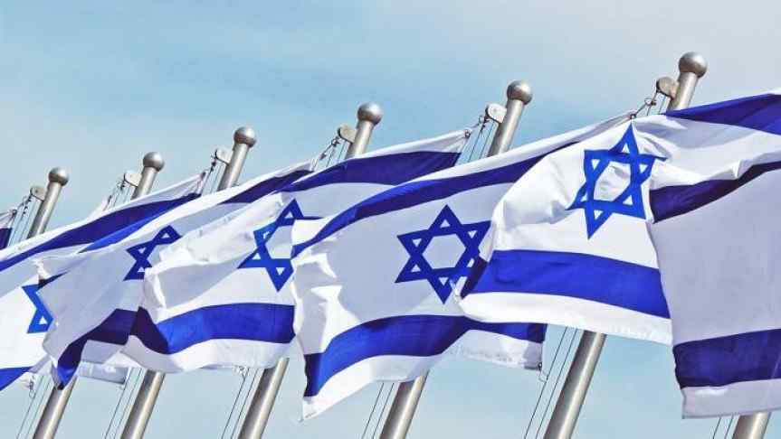 Israeli Flags in the wind