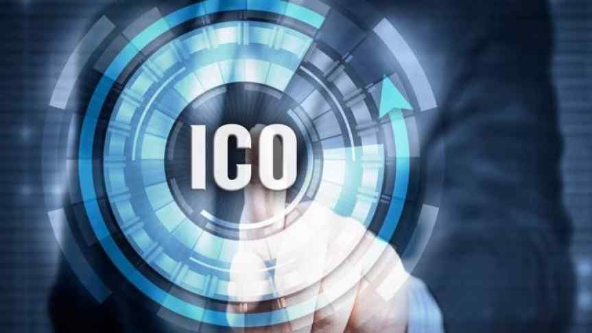 Man pointing to the word ICO