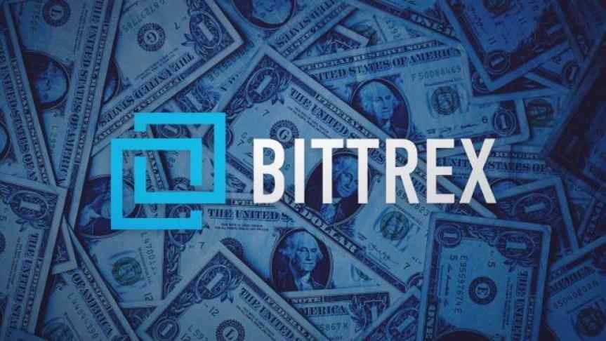 Bittrex logo over One-Dollar bills