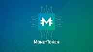 Money Token logo in front of blue and green background