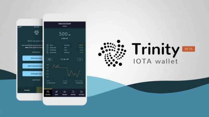 IOTA Trinity Wallet logo and picture of how it looks on mobile devices.