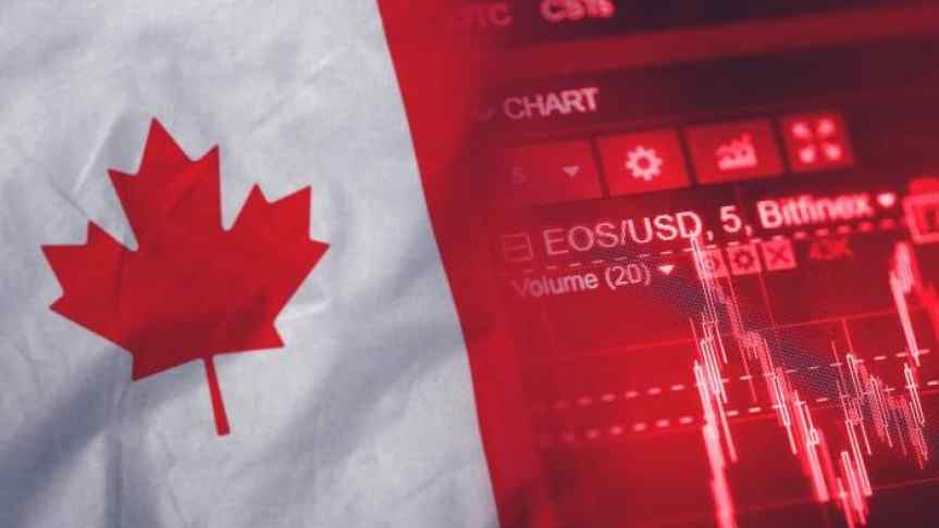 Illustration of Canadian Flag and a EOS chart