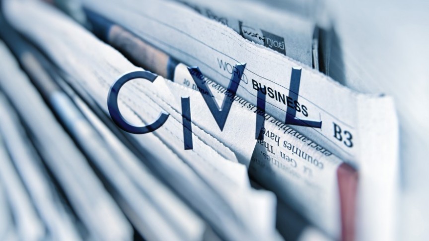 Civil name, a bunch of folded newspapers