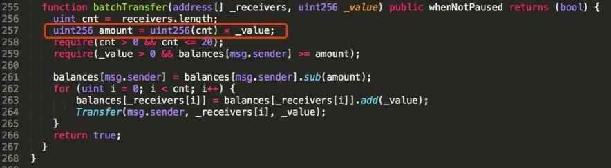 batchOverflow vulnerable function