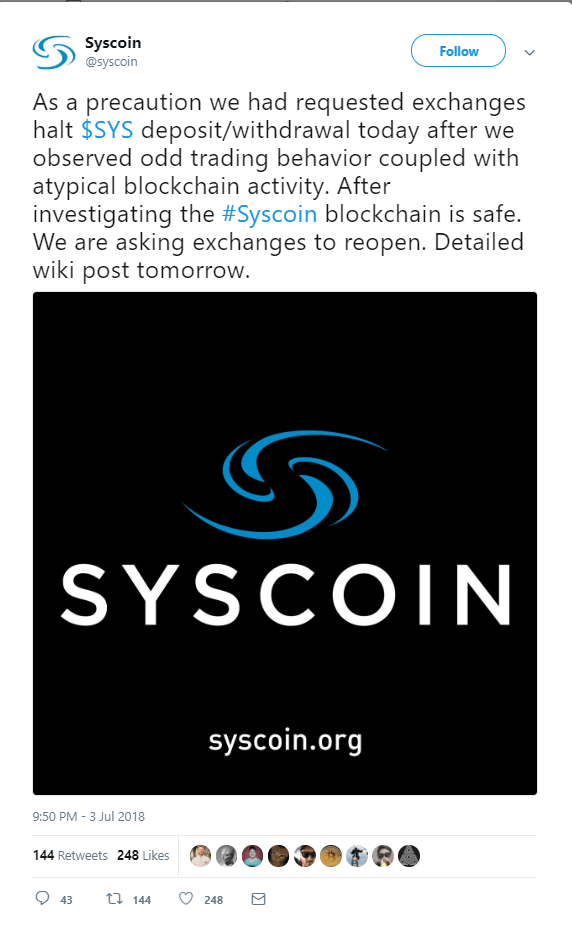 Syscoin Announces: Nothing to Worry about